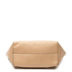 Shoulder Bag Small Swing Tote Beige Grained Calfskin Leather