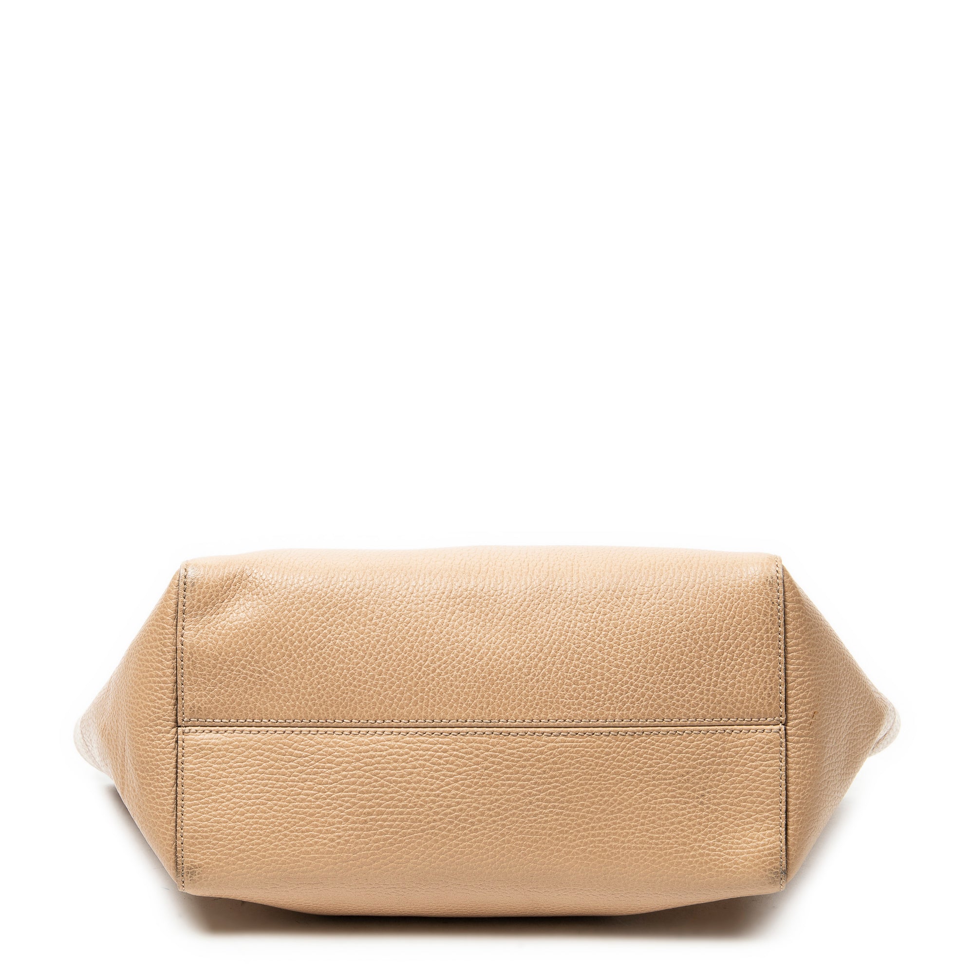 Shoulder Bag Small Swing Tote Beige Grained Calfskin Leather