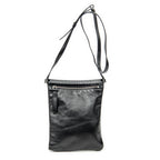 Shoulder Bag Flat Sid Crossbody Black Calfskin Leather