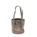 Handbag Micro Mini Bucket Taupe Monogram Satin