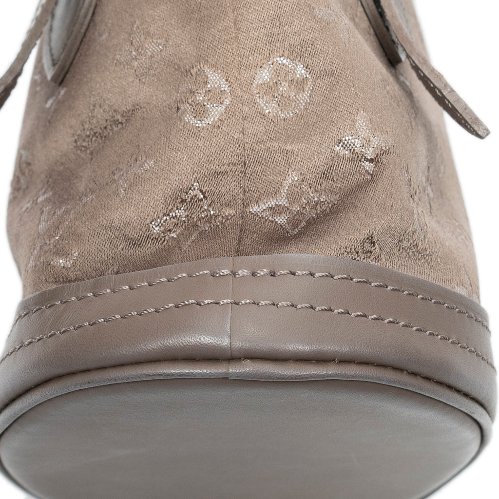 Handbag Micro Mini Bucket Taupe Monogram Satin