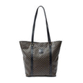 Shoulder Bag Vertical Shopping Tote Brown Macadam Coated Canvas