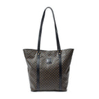 Shoulder Bag Vertical Shopping Tote Brown Macadam Coated Canvas