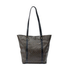 Shoulder Bag Vertical Shopping Tote Brown Macadam Coated Canvas