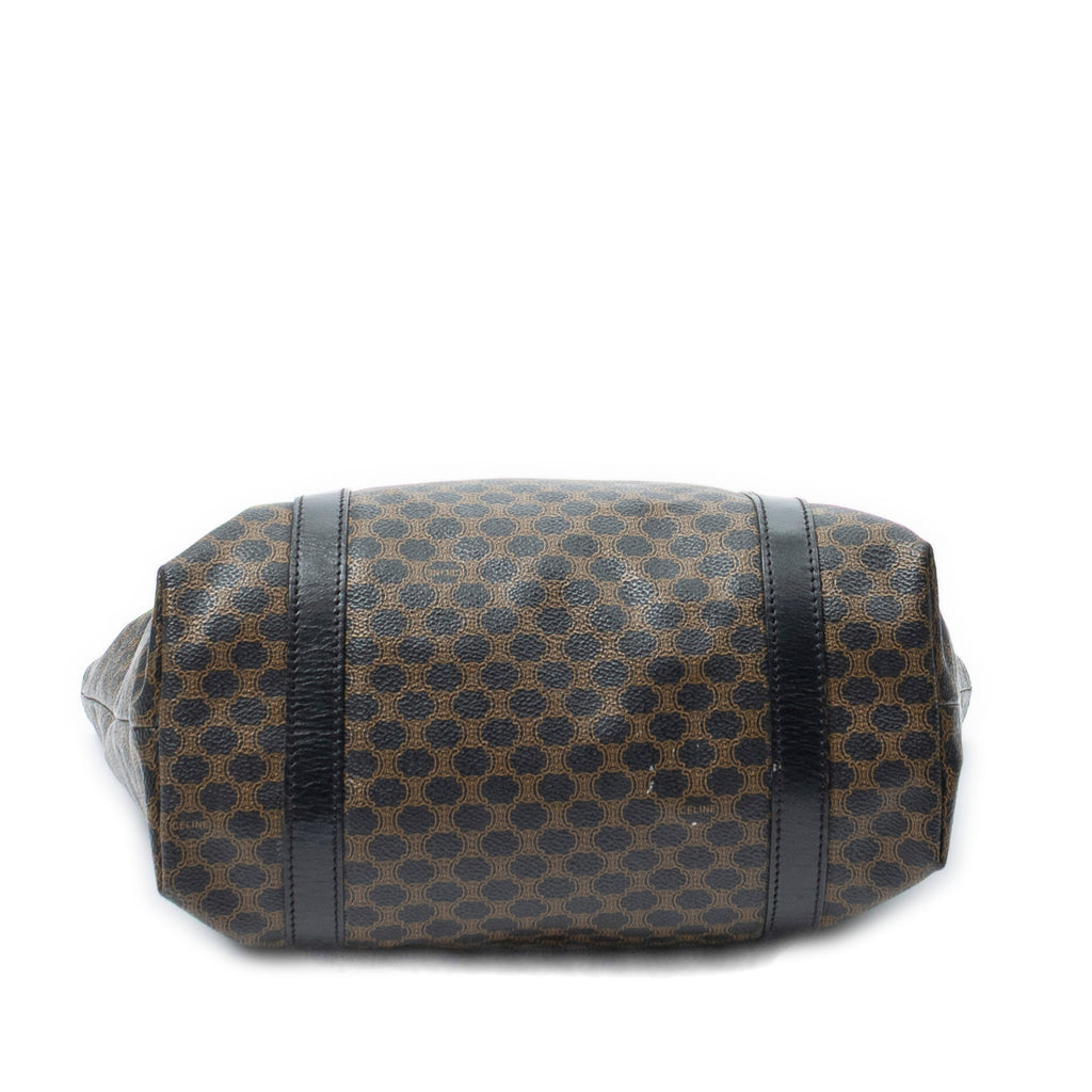 Shoulder Bag Vertical Shopping Tote Brown Macadam Coated Canvas