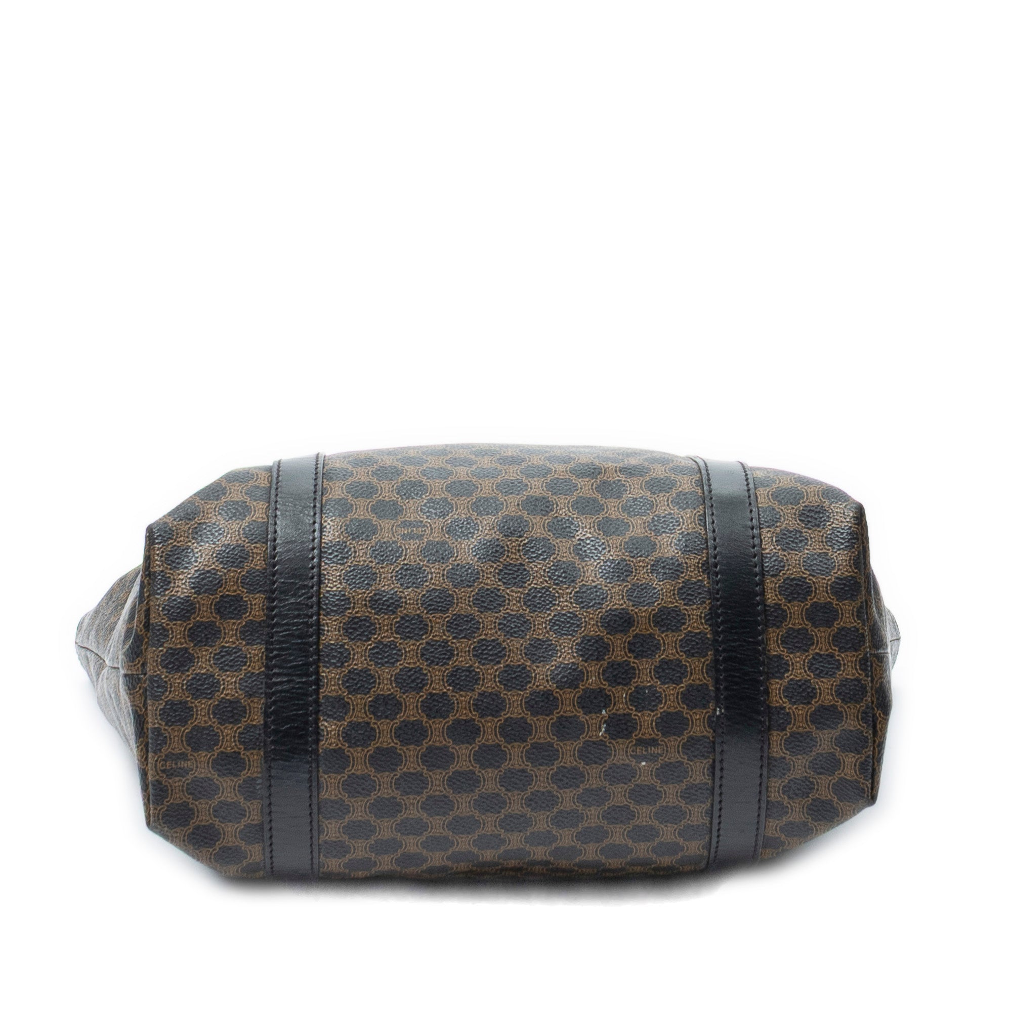 Shoulder Bag Vertical Shopping Tote Brown Macadam Coated Canvas