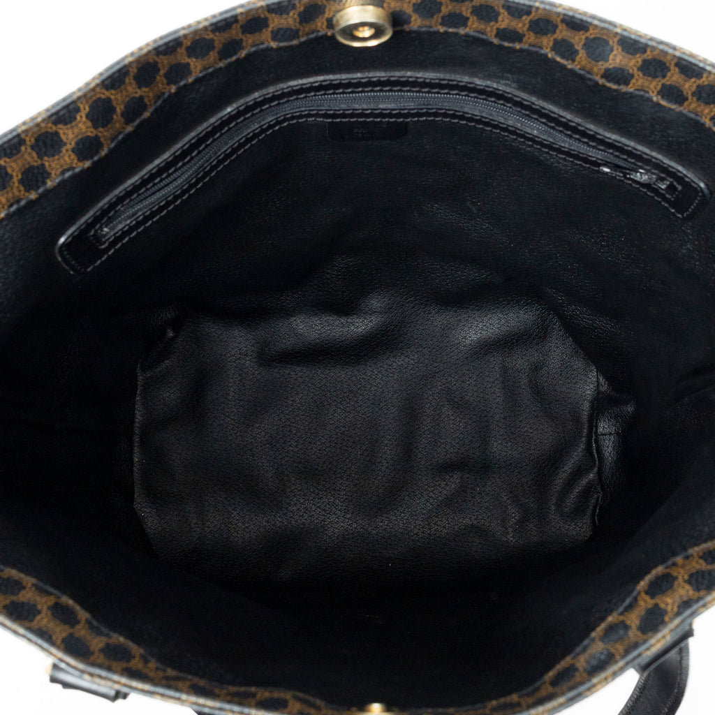 Shoulder Bag Vertical Shopping Tote Brown Macadam Coated Canvas