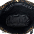 Shoulder Bag Vertical Shopping Tote Brown Macadam Coated Canvas
