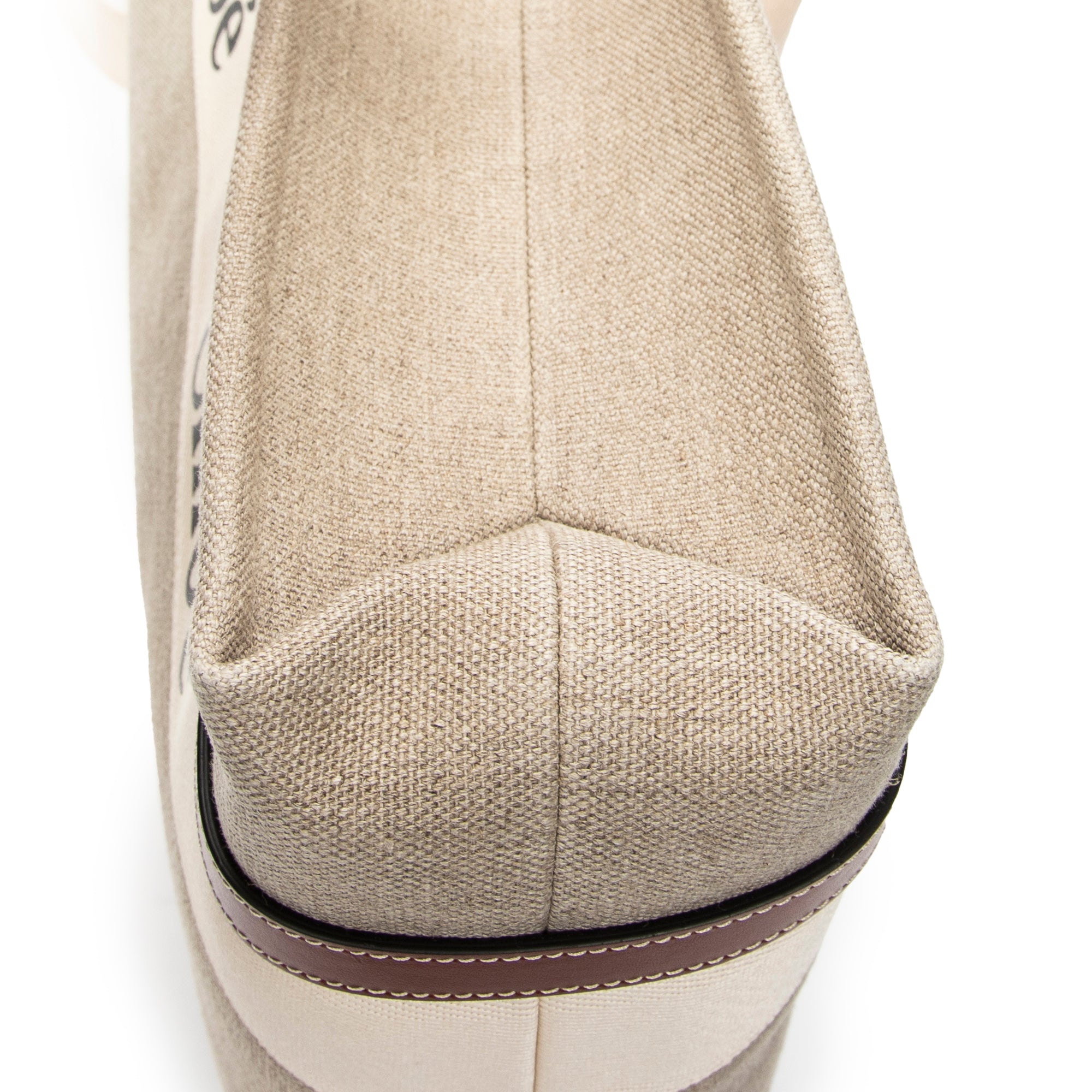 Shoulder Bag Large Woody Vertical Tote Beige Woven Canvas