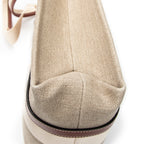 Shoulder Bag Large Woody Vertical Tote Beige Woven Canvas