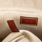 Shoulder Bag Large Woody Vertical Tote Beige Woven Canvas