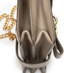Shoulder Bag Aby Lock Chain Crossbody Taupe Goatskin Leather