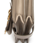 Shoulder Bag Aby Lock Chain Crossbody Taupe Goatskin Leather