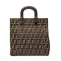 Handbag Vertical Tote Brown Zucca Canvas