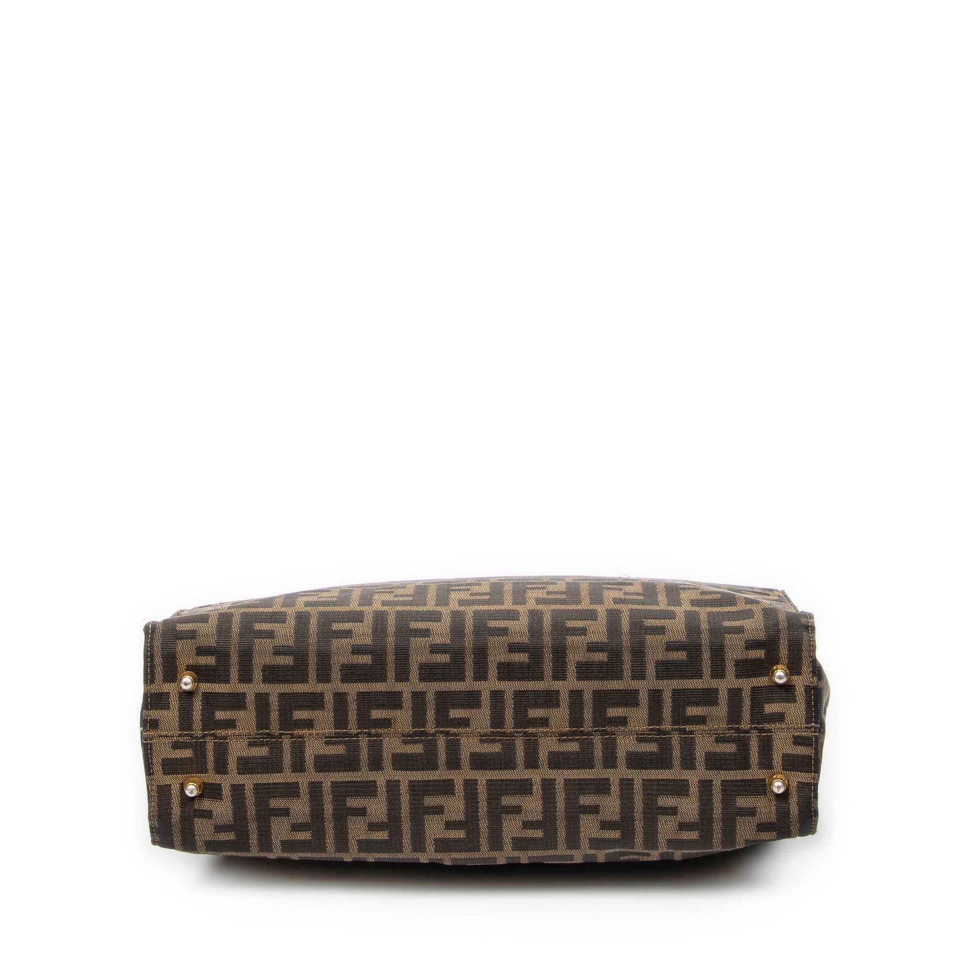 Handbag Vertical Tote Brown Zucca Canvas