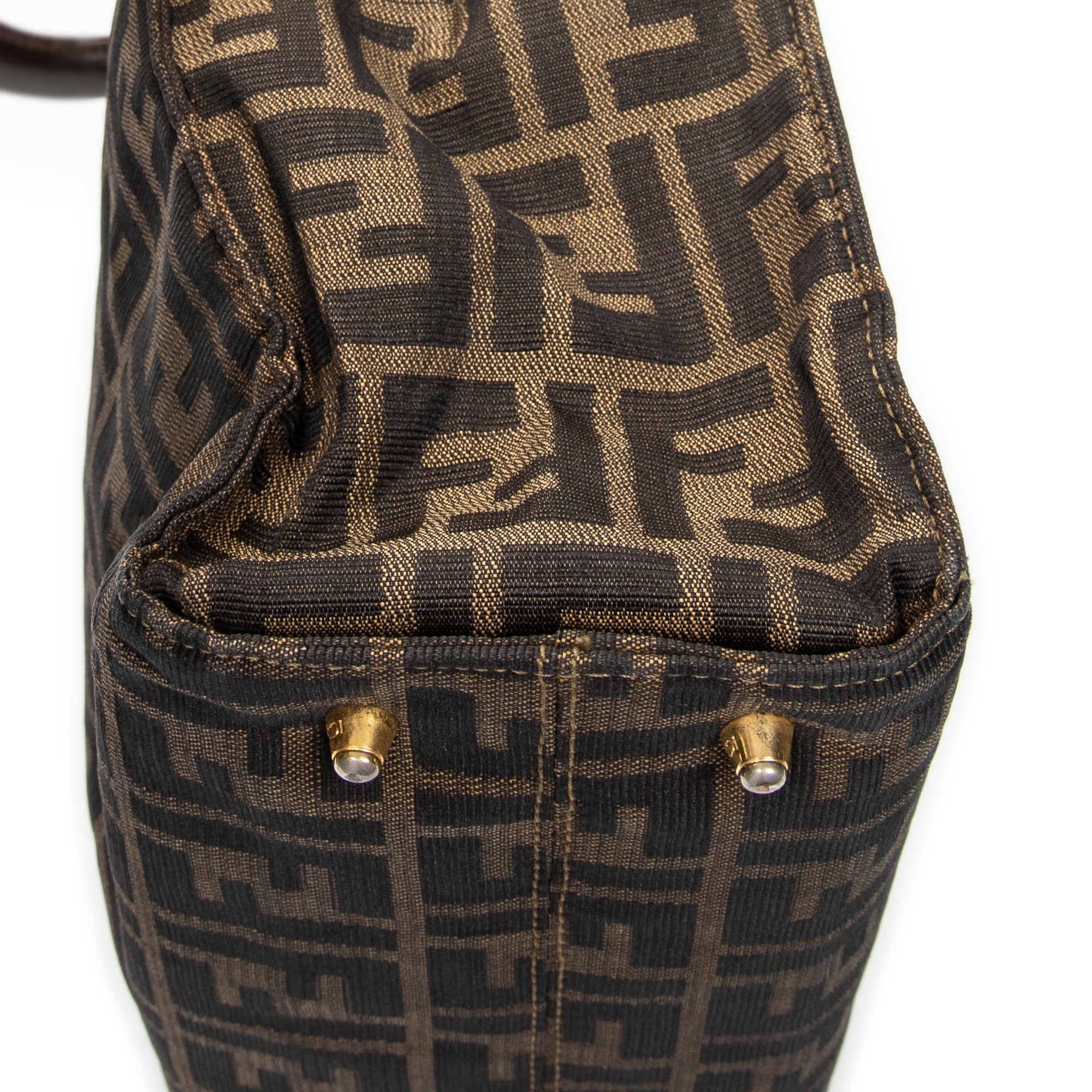 Handbag Vertical Tote Brown Zucca Canvas