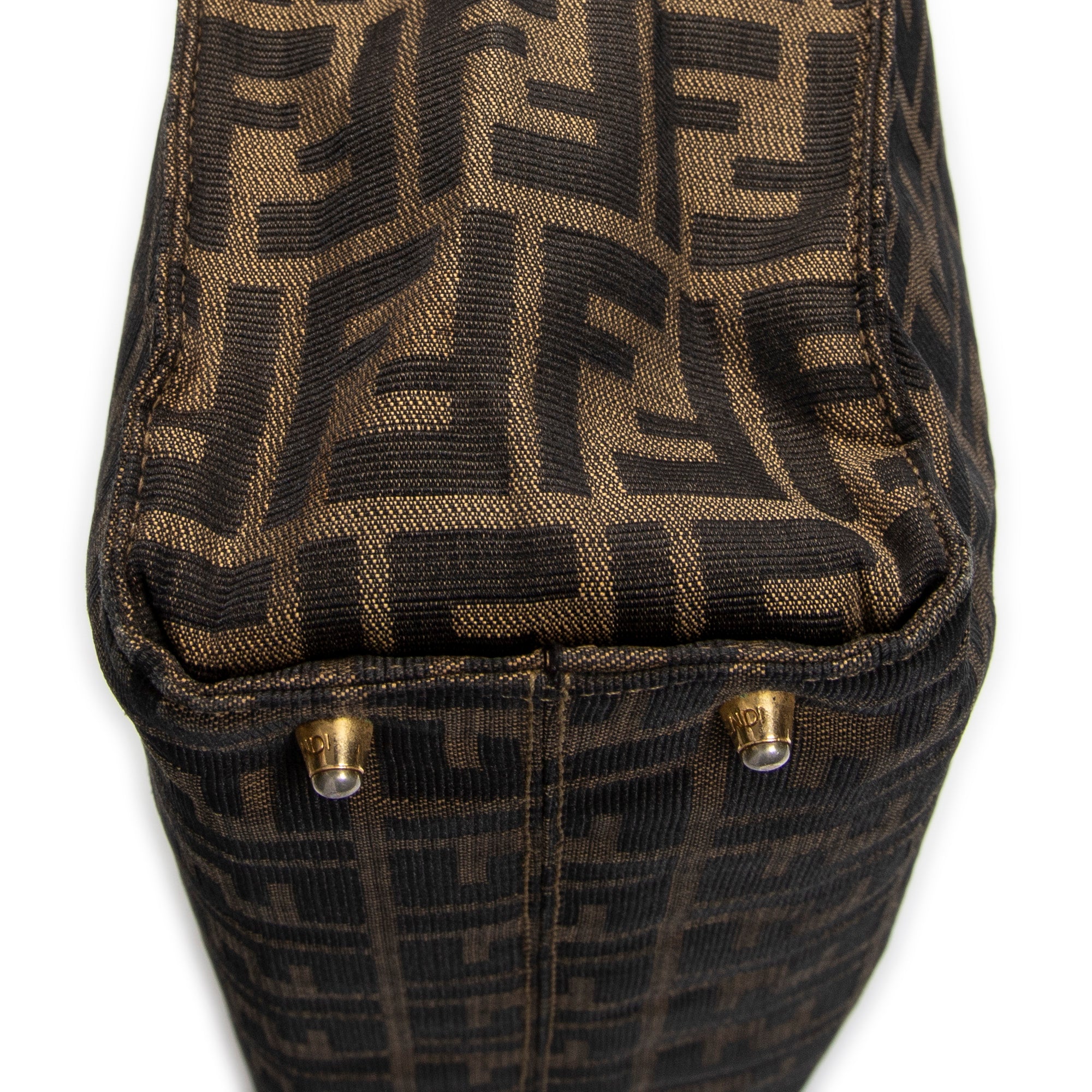 Handbag Vertical Tote Brown Zucca Canvas