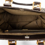 Handbag Vertical Tote Brown Zucca Canvas