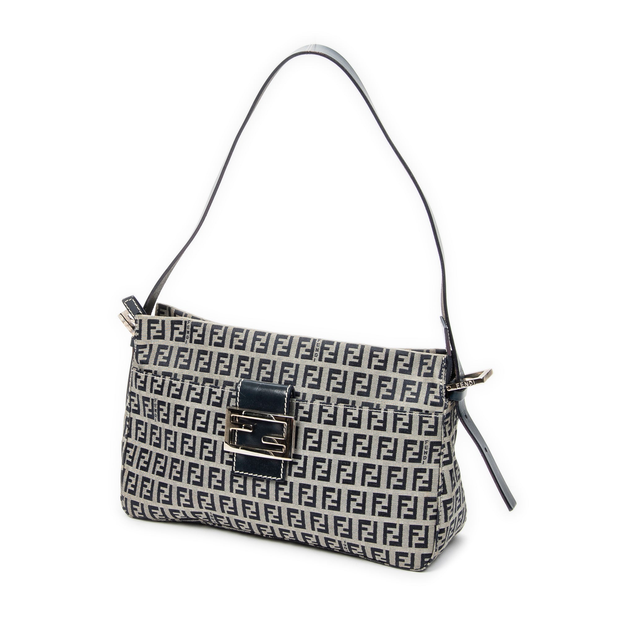 Shoulder Bag Front Slip Pocket Shoulder Tote Grey Zucchino Canvas