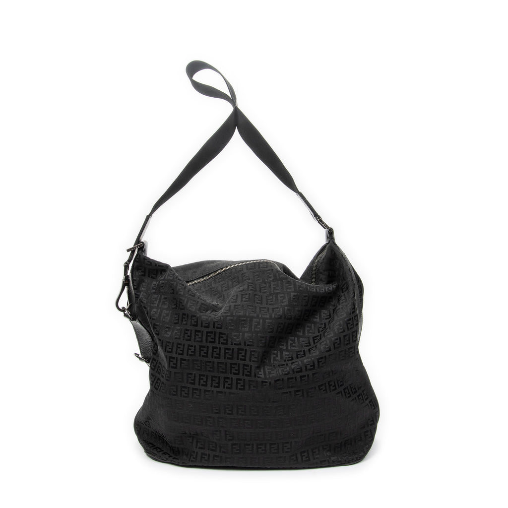 Shoulder Bag Large Zip Messenger Black Zucchino Canvas