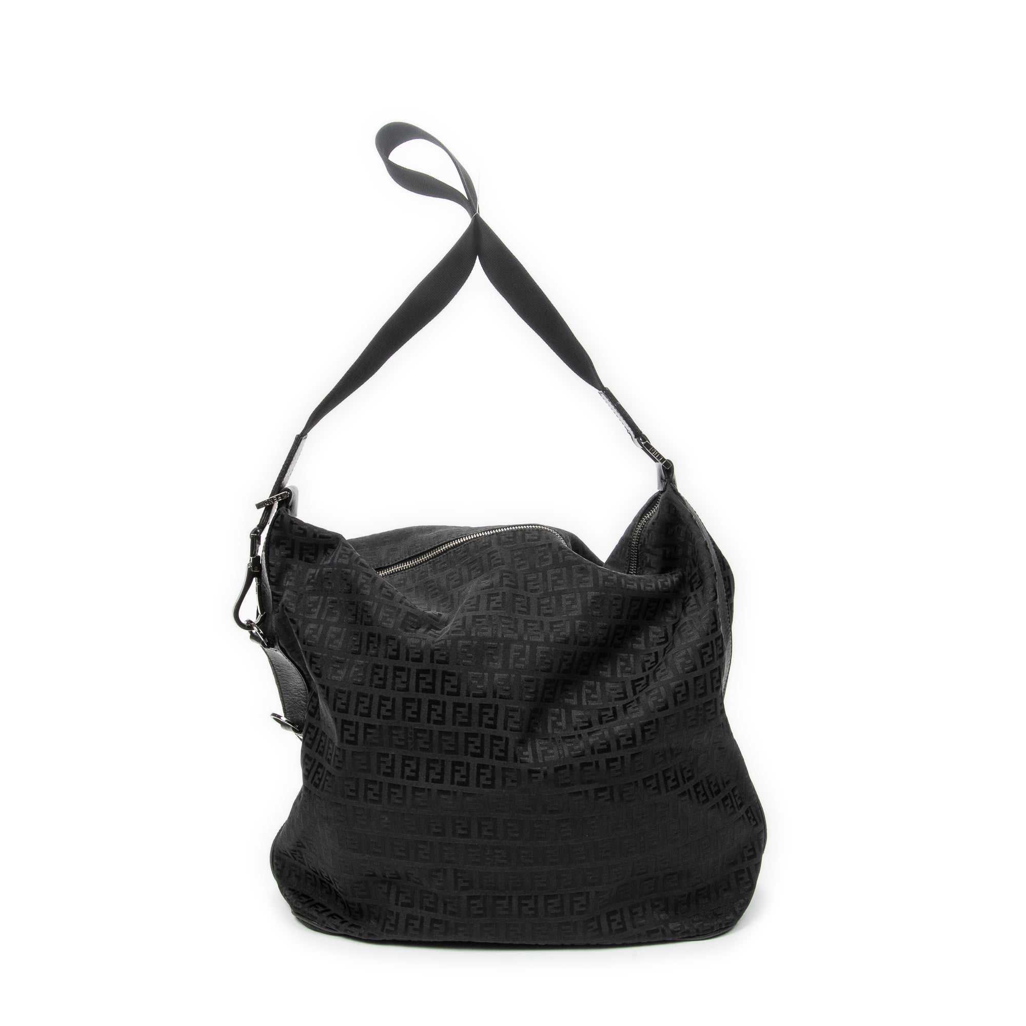 Shoulder Bag Large Zip Messenger Black Zucchino Canvas