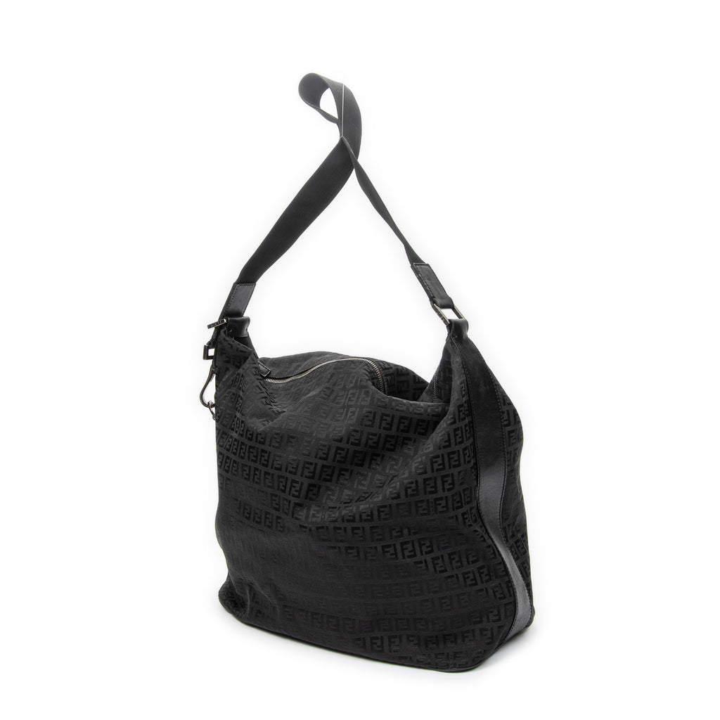 Shoulder Bag Large Zip Messenger Black Zucchino Canvas