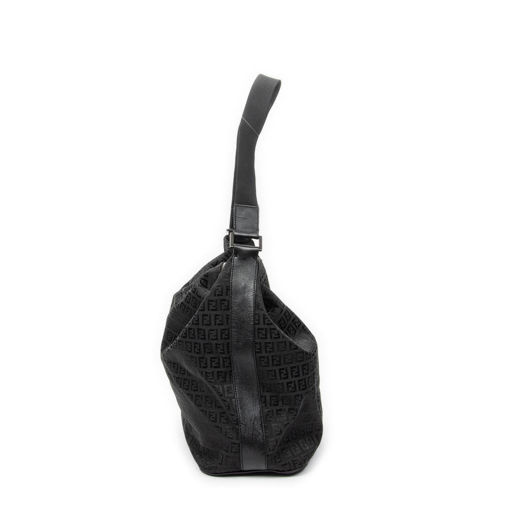 Shoulder Bag Large Zip Messenger Black Zucchino Canvas