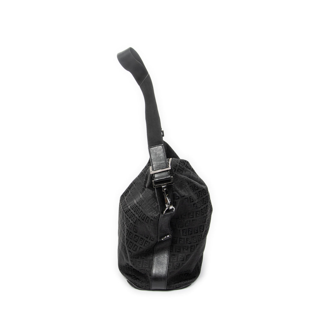Shoulder Bag Large Zip Messenger Black Zucchino Canvas