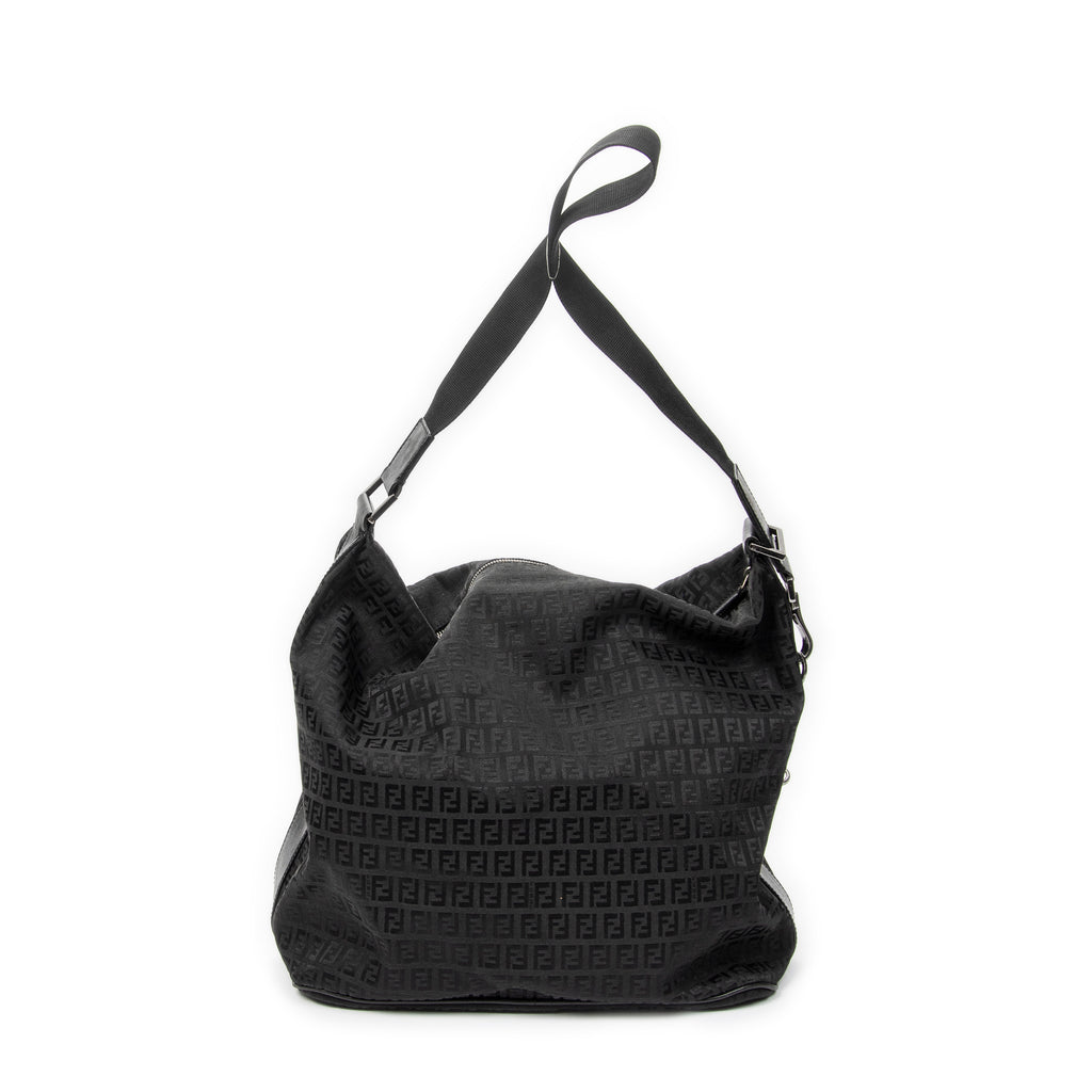 Shoulder Bag Large Zip Messenger Black Zucchino Canvas