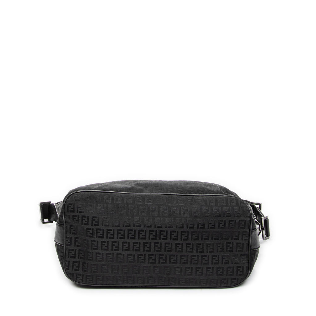 Shoulder Bag Large Zip Messenger Black Zucchino Canvas
