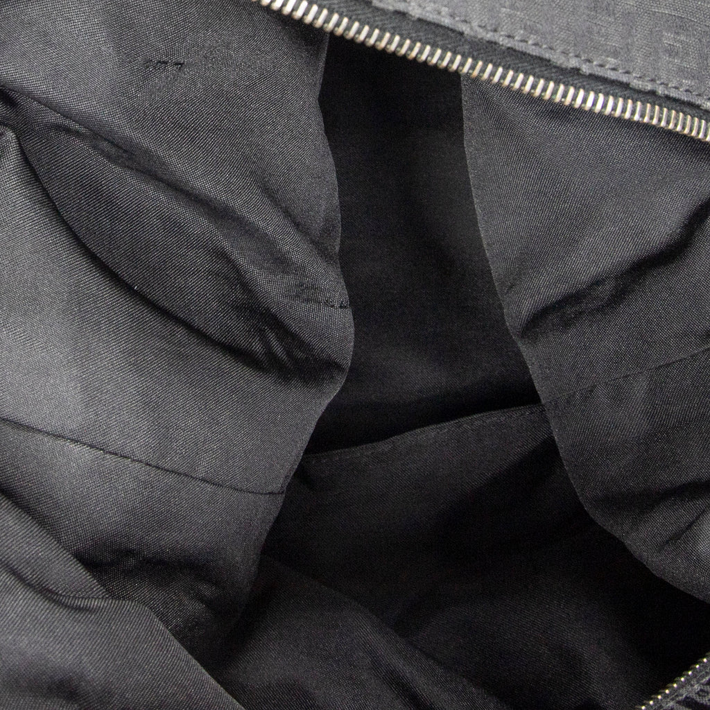 Shoulder Bag Large Zip Messenger Black Zucchino Canvas