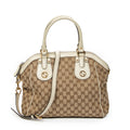 Shoulder Bag Medium Scarlett Top Handle Beige Monogrammed Canvas