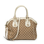 Shoulder Bag Medium Scarlett Top Handle Beige Monogrammed Canvas