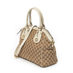 Shoulder Bag Medium Scarlett Top Handle Beige Monogrammed Canvas