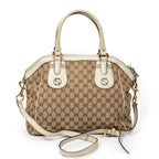 Shoulder Bag Medium Scarlett Top Handle Beige Monogrammed Canvas