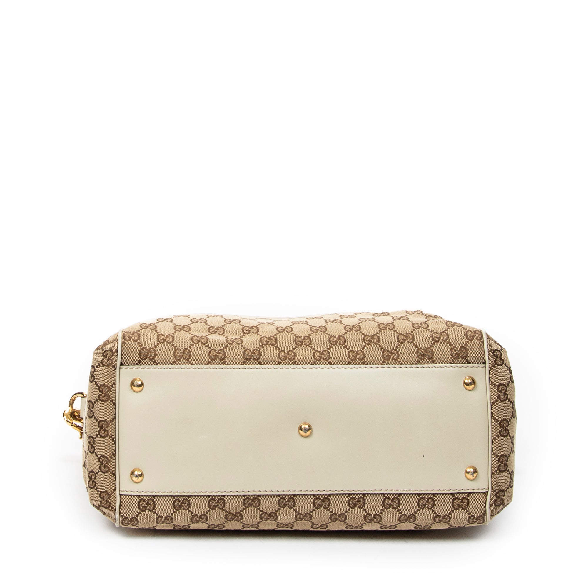 Shoulder Bag Medium Scarlett Top Handle Beige Monogrammed Canvas