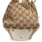Shoulder Bag Medium Scarlett Top Handle Beige Monogrammed Canvas