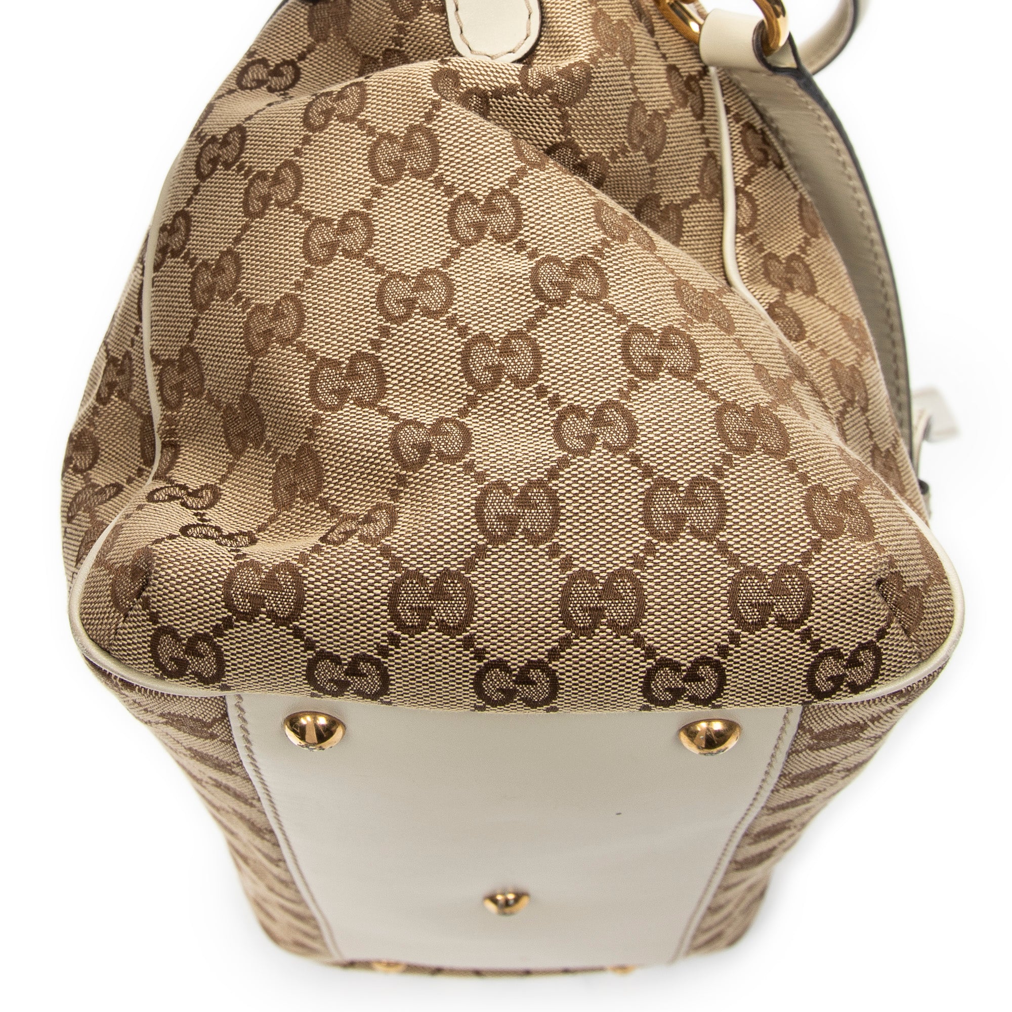 Shoulder Bag Medium Scarlett Top Handle Beige Monogrammed Canvas
