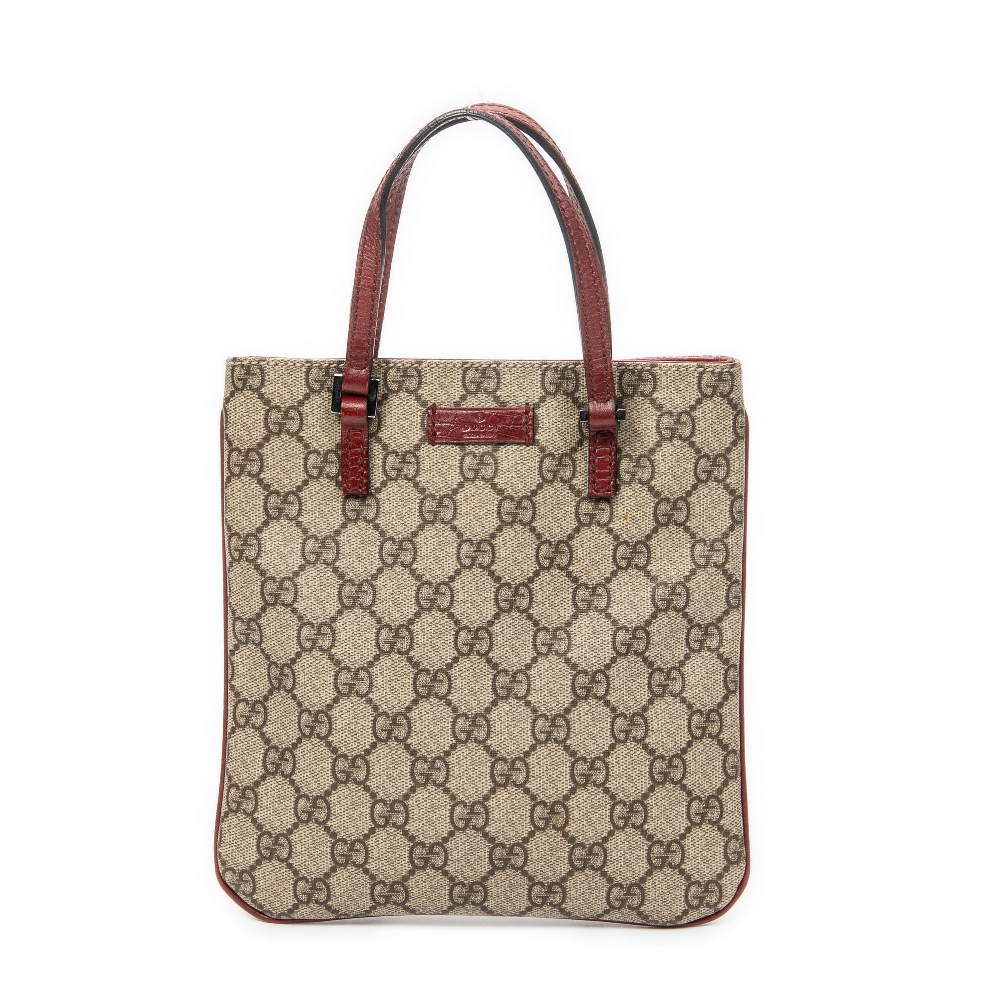 Handbag Mini Vertical Tote Beige Supreme Coated Canvas