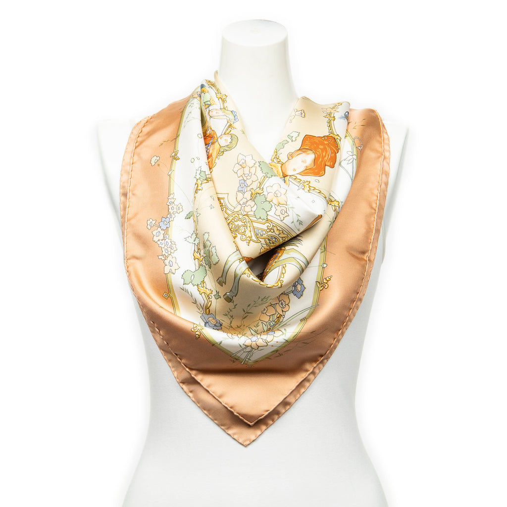 Scarf Scarf Light Beige 100% Twill Silk