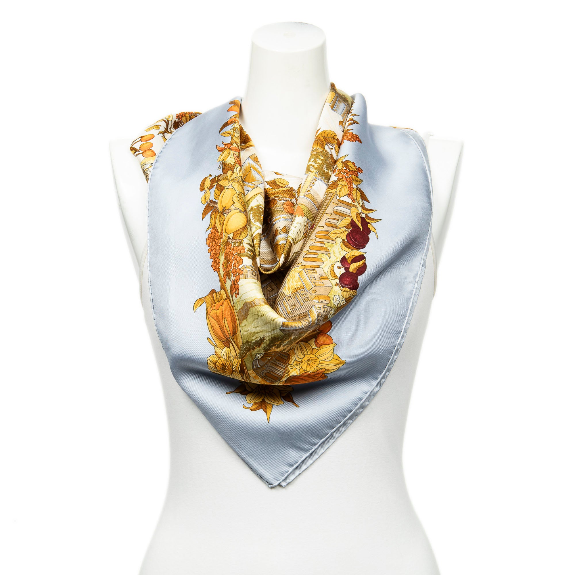 Scarf Scarf Light Blue 100% Twill Silk