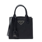 Shoulder Bag Small Square Shopping Tote Black Nylon Canvas