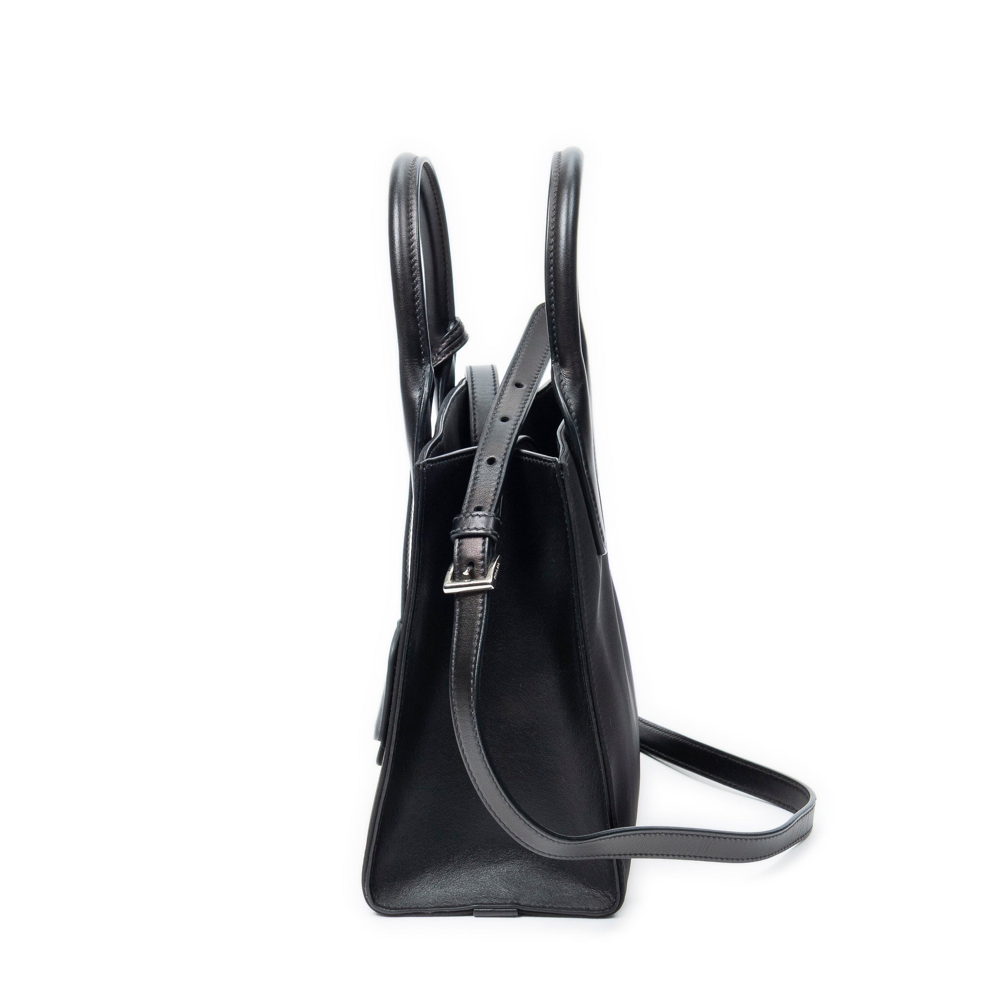 Shoulder Bag Small Square Shopping Tote Black Nylon Canvas