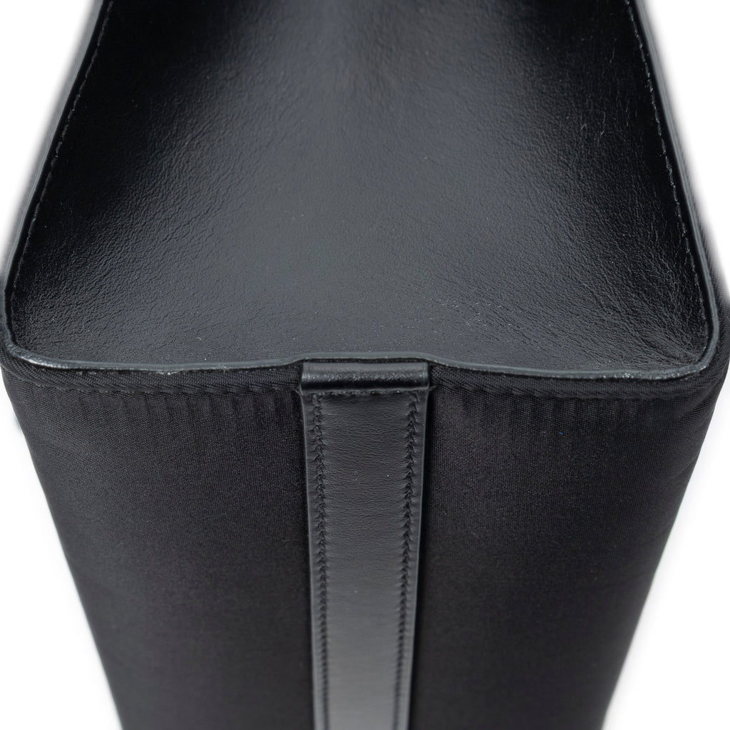 Shoulder Bag Small Square Shopping Tote Black Nylon Canvas