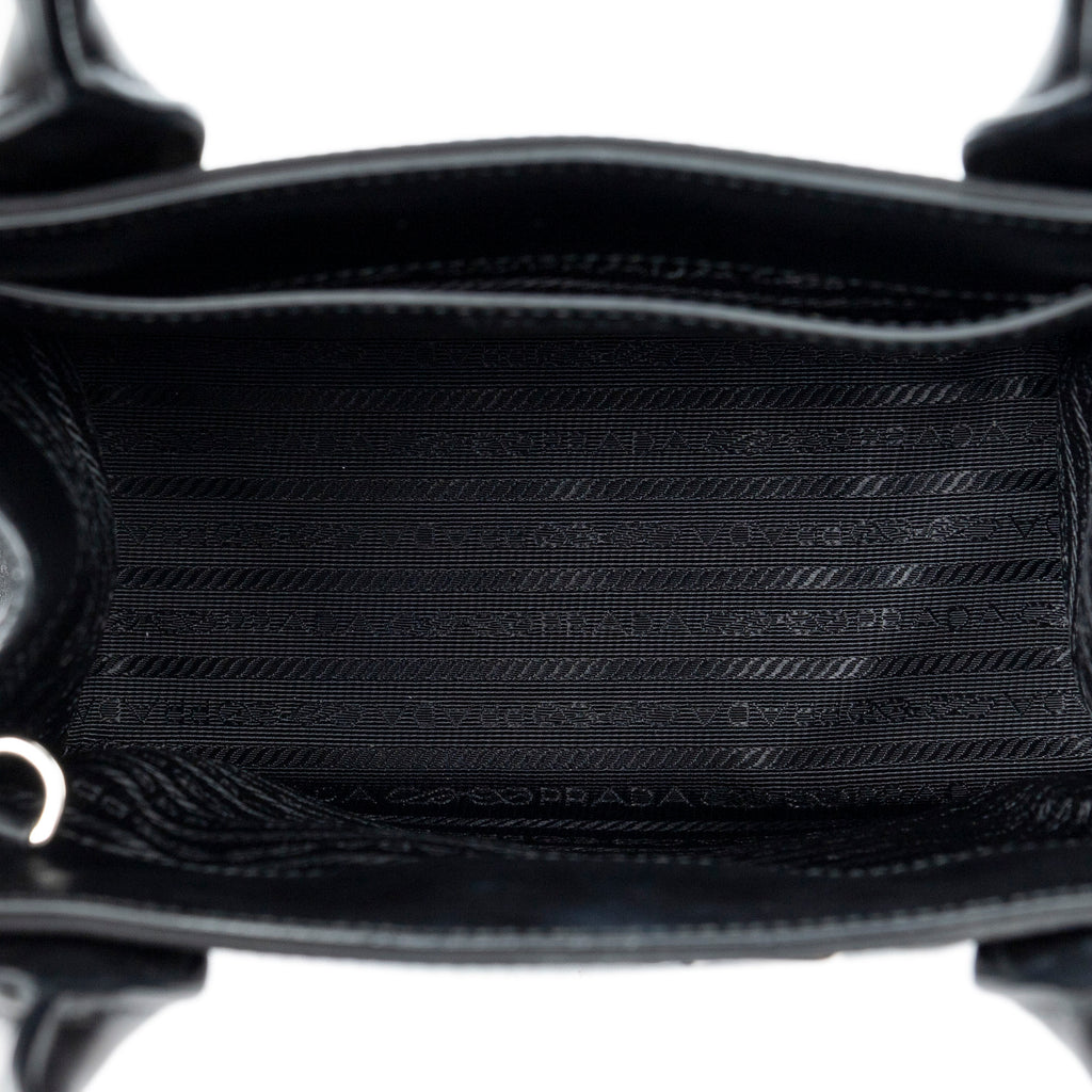 Shoulder Bag Small Square Shopping Tote Black Nylon Canvas