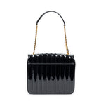 Shoulder Bag Large Vicky Chain Crossbody Black Vertical Quilted Patent Leather
