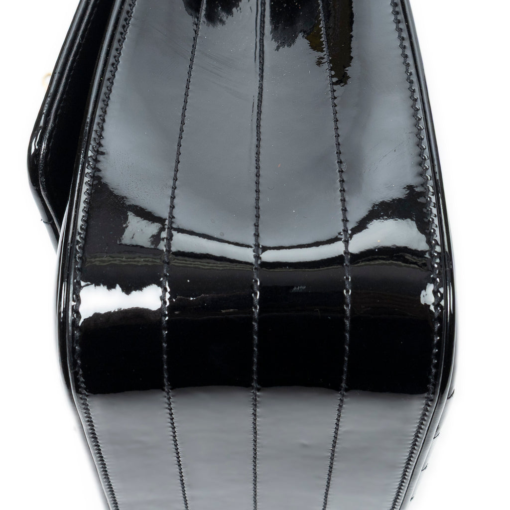 Shoulder Bag Large Vicky Chain Crossbody Black Vertical Quilted Patent Leather