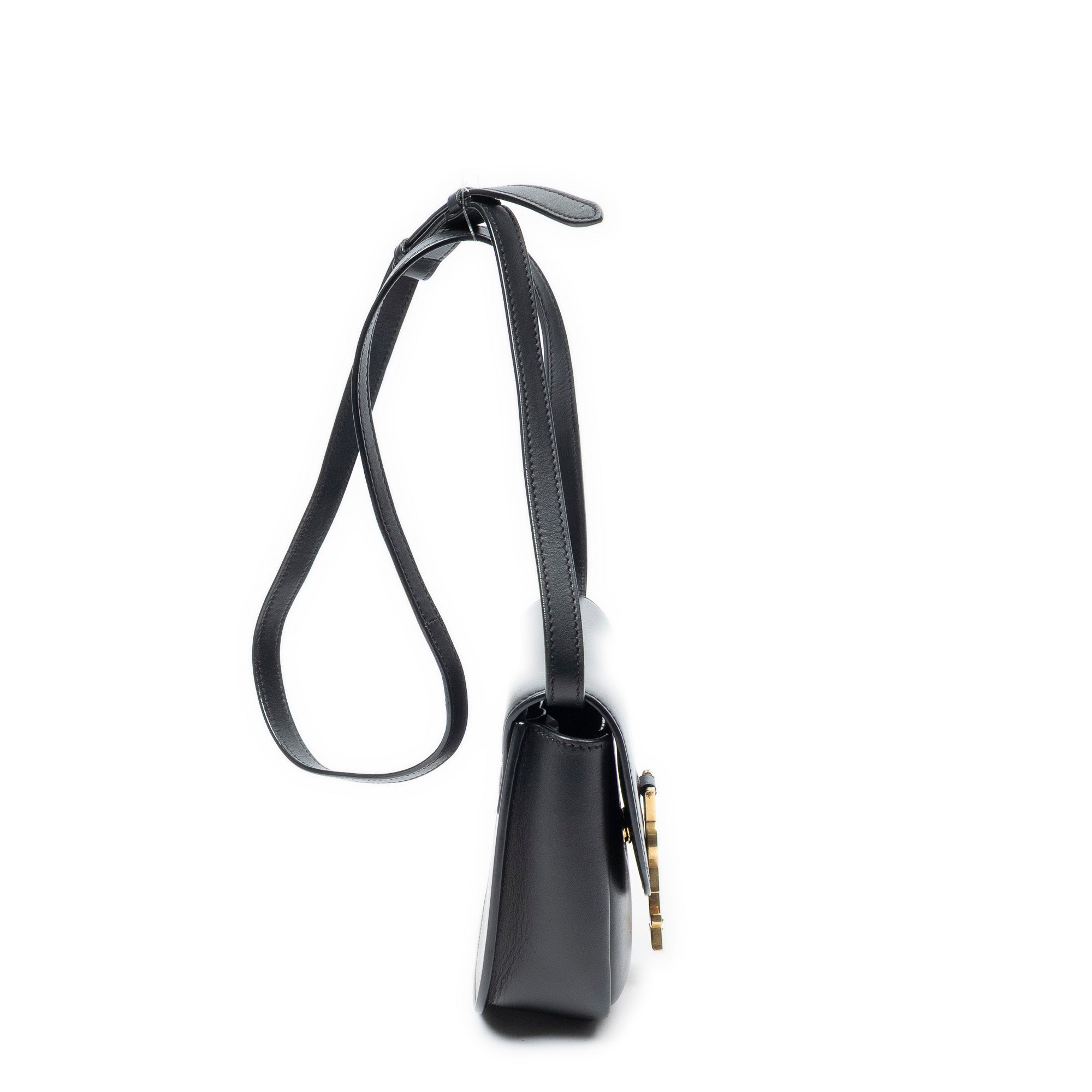 Shoulder Bag Small Kaia Crossbody Black Calfskin Leather
