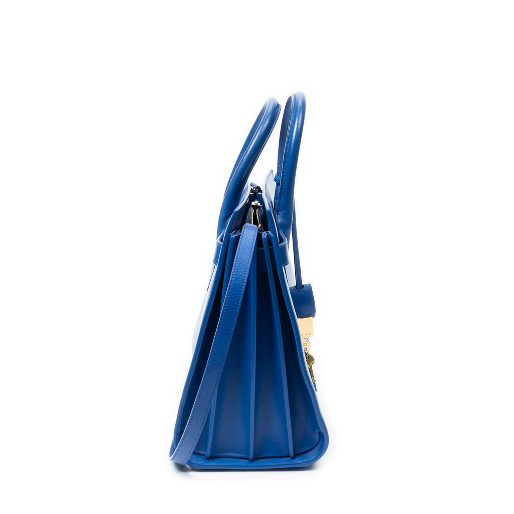 Shoulder Bag Small Sac de Jour Blue Calfskin Leather