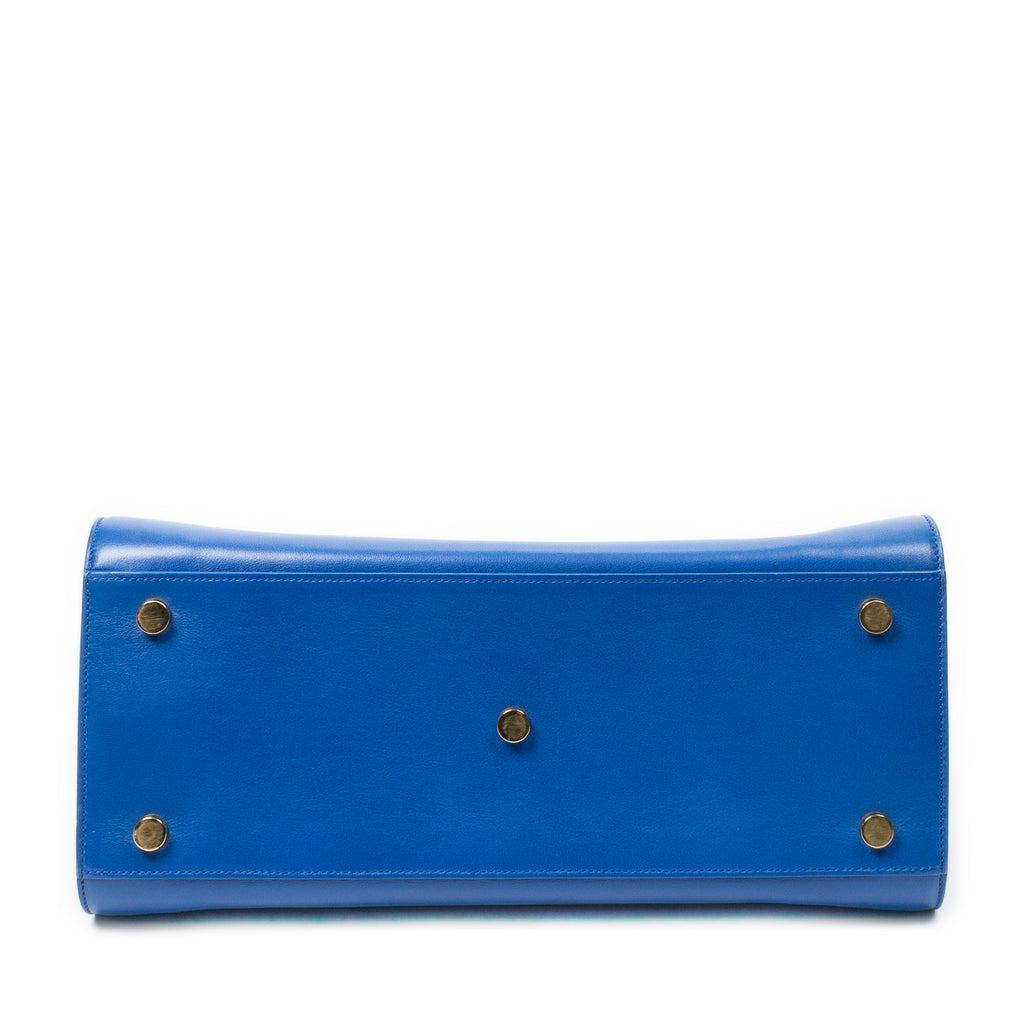 Shoulder Bag Small Sac de Jour Blue Calfskin Leather